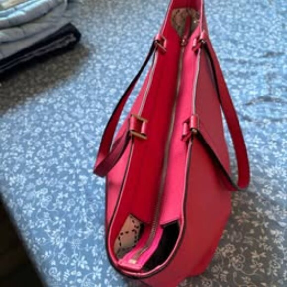 Kate Spade Red Big Tote Bag Purse - Picture 3 of 6